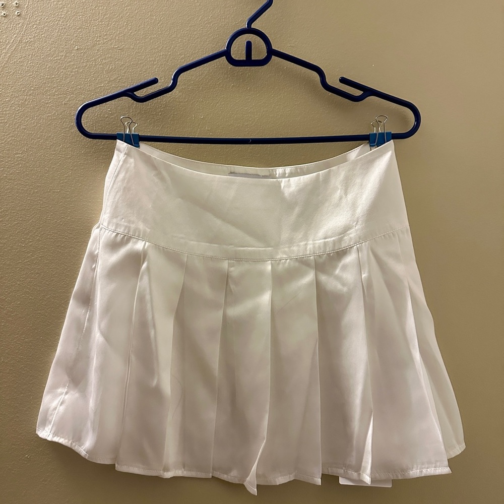 ASOS DESIGN satin pleated mini skirt